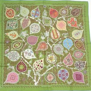 New Auth Hermes L'Arbre de Vie Silk Shawl Scarf 35